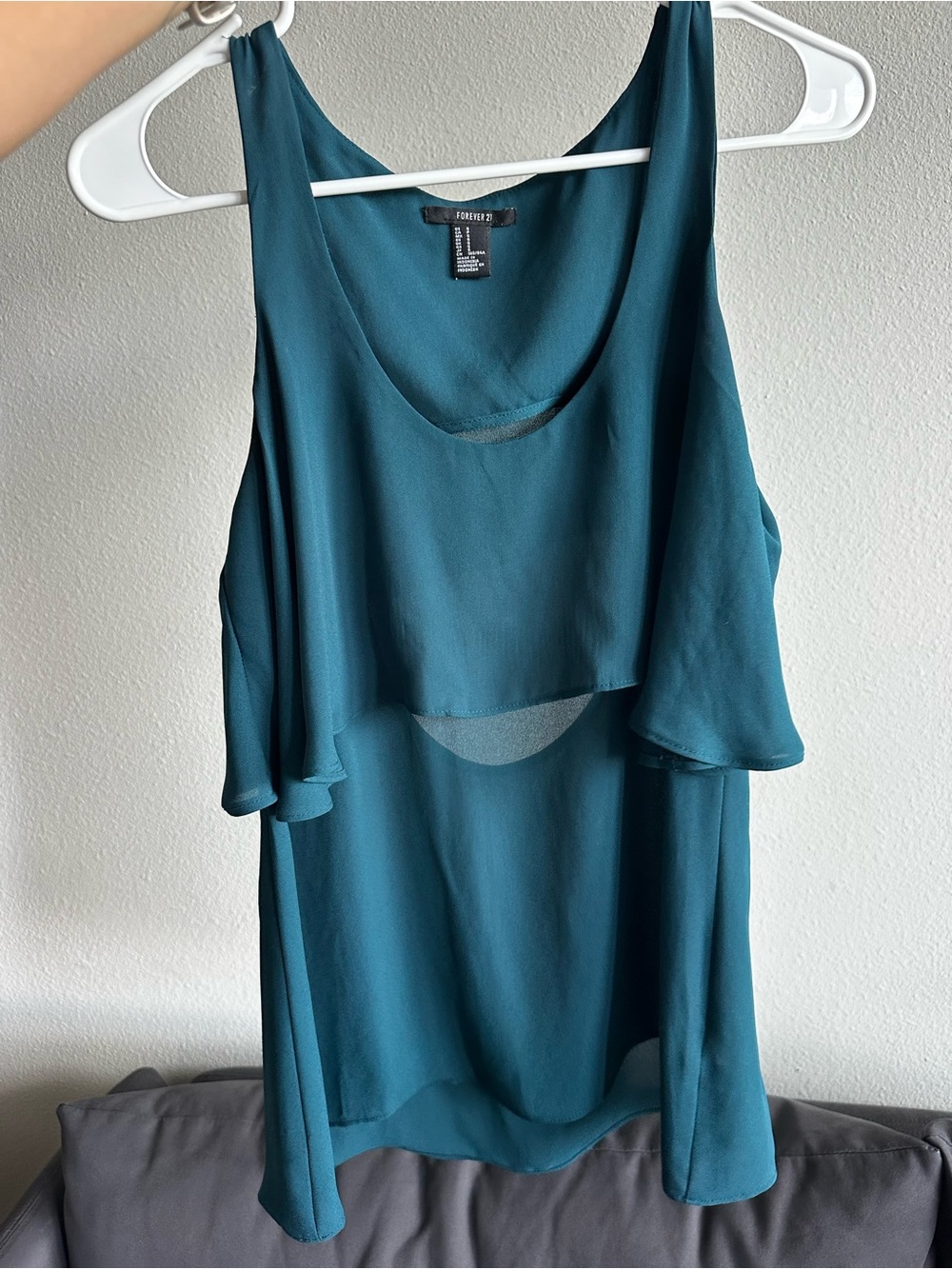 Forever 21 Teal Layered Camisole Tank Top - Women's